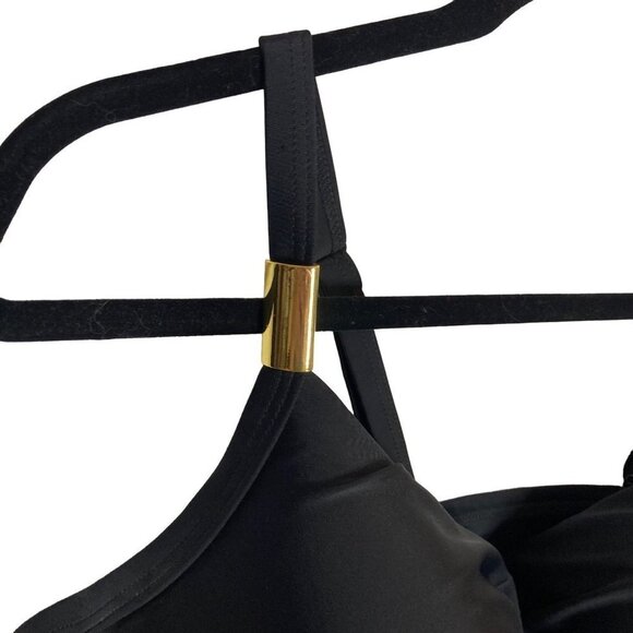 Cacique Swim Balconette Bathing Top Black 42DD Full Bra Adjustable Tankini - Picture 4 of 8